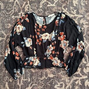 Lovestitch Black Floral Blouse